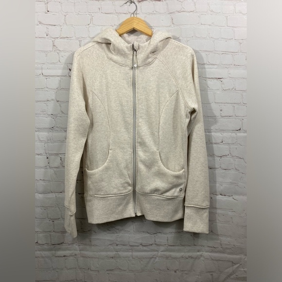 90 Degree Size Large Oatmeal Colored Full Front Fleece Lined Zip Up Hoodie - Picture 1 of 8